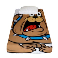 Bulldog-cartoon-illustration-11650862 Fitted Sheet (single Size) by jellybeansanddinosaurs