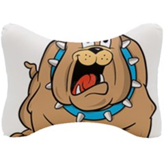 Bulldog-cartoon-illustration-11650862 Seat Head Rest Cushion by jellybeansanddinosaurs