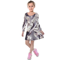 Abstract Wannabe Two Kids  Long Sleeve Velvet Dress by MRNStudios