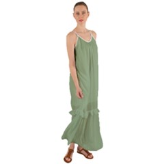 Fair Green Cami Maxi Ruffle Chiffon Dress by retrotoomoderndesigns