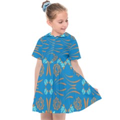 Floral Folk Damask Pattern Fantasy Flowers  Kids  Sailor Dress by Eskimos