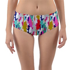 Acryl Paint Reversible Mid-waist Bikini Bottoms by CoshaArt