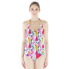 Acryl Paint Halter Swimsuit by CoshaArt