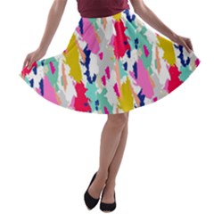 Acryl Paint A-line Skater Skirt by CoshaArt