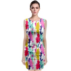 Acryl Paint Classic Sleeveless Midi Dress by CoshaArt