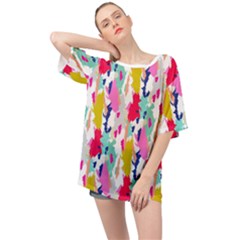 Acryl Paint Oversized Chiffon Top by CoshaArt