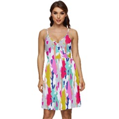 Acryl Paint V-neck Pocket Summer Dress  by CoshaArt