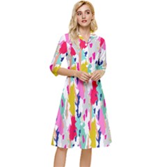 Acryl Paint Classy Knee Length Dress by CoshaArt