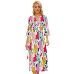 Acryl Paint Midsummer Wrap Dress by CoshaArt