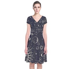 Mystic Patterns Short Sleeve Front Wrap Dress by CoshaArt