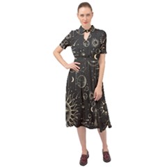 Mystic Patterns Keyhole Neckline Chiffon Dress by CoshaArt