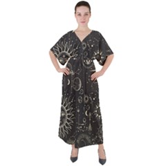 Mystic Patterns V-neck Boho Style Maxi Dress by CoshaArt