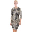 Luxury Snake Print Quarter Sleeve Hood Bodycon Dress View1