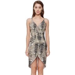 Luxury Snake Print Wrap Frill Dress by CoshaArt