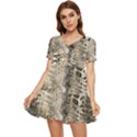 Luxury Snake Print Tiered Short Sleeve Babydoll Dress View1