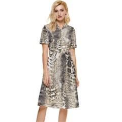 Luxury Snake Print Button Top Knee Length Dress by CoshaArt