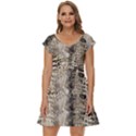 Luxury Snake Print Short Sleeve Tiered Mini Dress View1