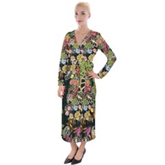 Tropical Pattern Velvet Maxi Wrap Dress by CoshaArt