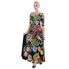 Tropical Pattern Half Sleeves Maxi Dress by CoshaArt