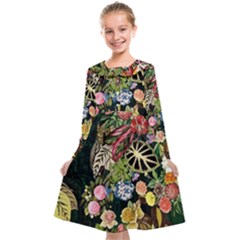 Tropical Pattern Kids  Midi Sailor Dress by CoshaArt