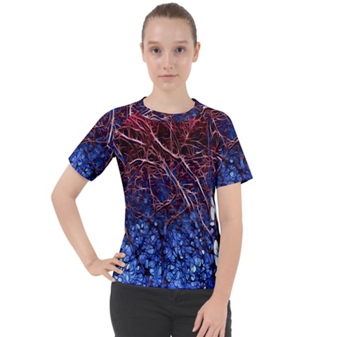 Autumn Fractal Forest Background Women s Sport Raglan Tee by Amaryn4rt