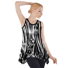 Zebra Leopard Black 7000 Side Drop Tank Tunic by MickiRedd