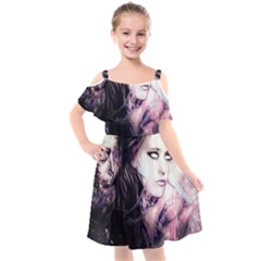 Sakura Girl Kids  Cut Out Shoulders Chiffon Dress by MRNStudios