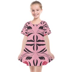 Floral Folk Damask Pattern  Kids  Smock Dress by Eskimos