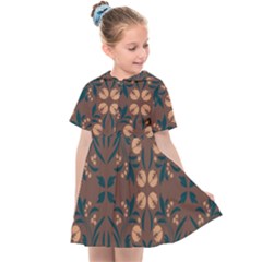 Floral Folk Damask Pattern  Kids  Sailor Dress by Eskimos