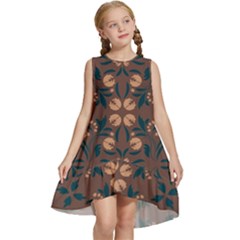 Floral Folk Damask Pattern  Kids  Frill Swing Dress by Eskimos