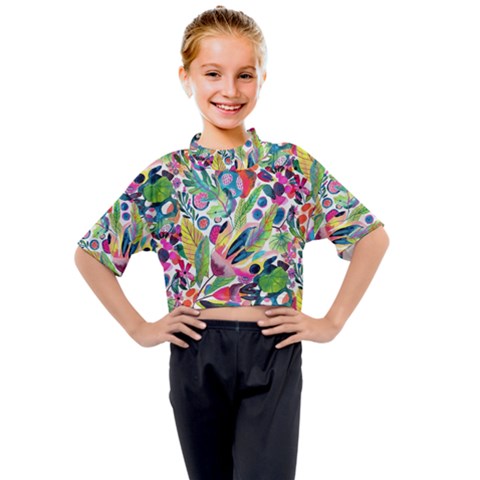 Floral Kids Mock Neck Tee by Sparkle