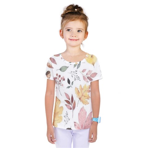 Flowers Pattern Kids  One Piece Tee by Sparkle