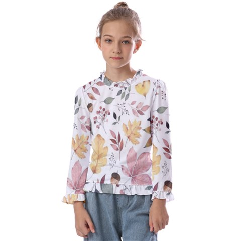 Flowers Pattern Kids  Frill Detail Tee by Sparkle