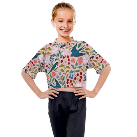 Floral Kids Mock Neck Tee by Sparkle