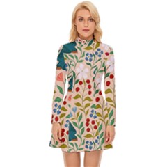 Floral Long Sleeve Velour Longline Dress by Sparkle