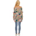 Floral Off Shoulder Chiffon Pocket Shirt View4