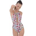 Retro Food Plunge Cut Halter Swimsuit View1