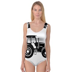 Black-farm-tractor-cut Princess Tank Leotard  by DinzDas