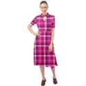 Pink Tartan-9 Keyhole Neckline Chiffon Dress View1