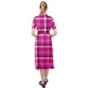 Pink Tartan-9 Keyhole Neckline Chiffon Dress View2