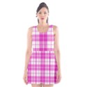 Pink Tartan Scoop Neck Skater Dress View1