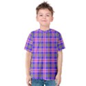 Tartan Purple Kids  Cotton Tee View1