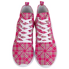 Pink Tartan-10 Men s Lightweight High Top Sneakers by tartantotartanspink2