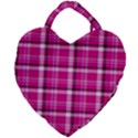 Pink Tartan-9 Giant Heart Shaped Tote View1