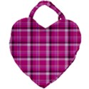 Pink Tartan-9 Giant Heart Shaped Tote View2