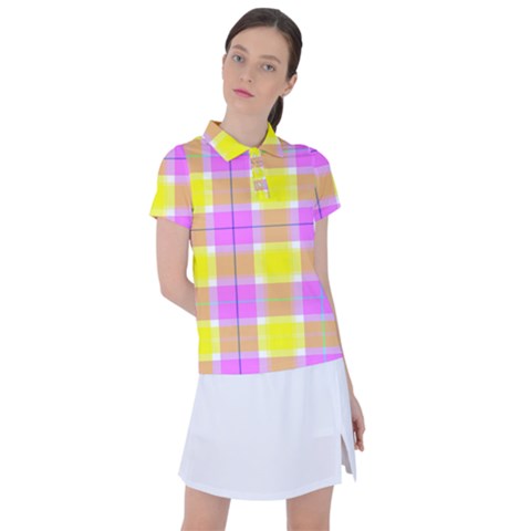 Pink Tartan-8 Women s Polo Tee by tartantotartanspink2