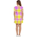 Pink Tartan-8 Tiered Short Sleeve Babydoll Dress View4