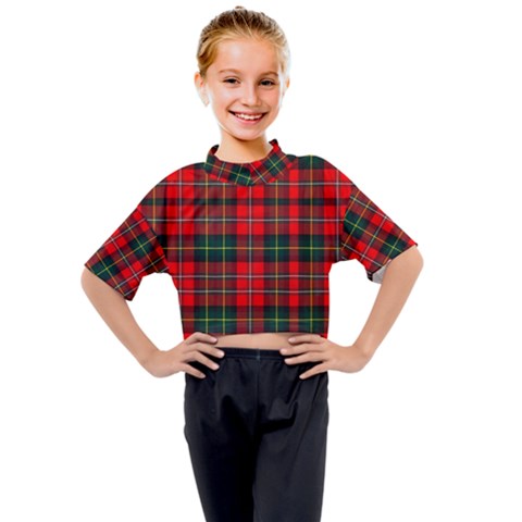 Boyd Modern Tartan 2 Kids Mock Neck Tee by tartantotartansred