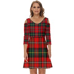 Boyd Modern Tartan 2 Shoulder Cut Out Zip Up Dress by tartantotartansred