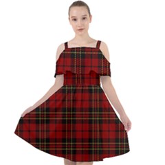 Brodie Clan Tartan Cut Out Shoulders Chiffon Dress by tartantotartansred